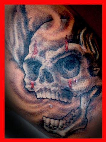 Tattoos - Blackwork tattoos - Skull clown